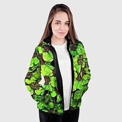 Куртка с капюшоном женская Clover pattern, цвет: 3D-черный — фото 2