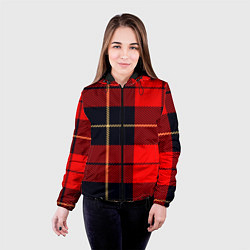 Куртка с капюшоном женская Клетка, цвет: 3D-черный — фото 2