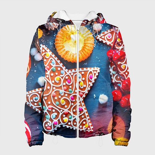 Женская куртка Новогодняя фантазия / 3D-Белый – фото 1