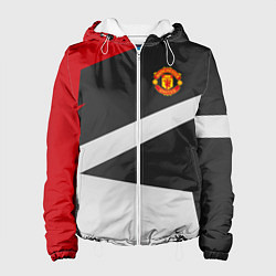 Куртка с капюшоном женская FC Manchester United: Sport Geometry, цвет: 3D-белый