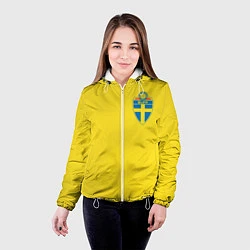 Куртка с капюшоном женская Сборная Швеции, цвет: 3D-белый — фото 2