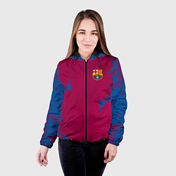 Куртка с капюшоном женская FC Barcelona: Purple Original, цвет: 3D-черный — фото 2