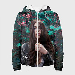 Куртка с капюшоном женская Dua Lipa: Floral, цвет: 3D-белый