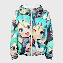 Куртка с капюшоном женская Vocaloid, цвет: 3D-белый