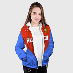 Куртка с капюшоном женская Russia Red & Blue, цвет: 3D-белый — фото 2
