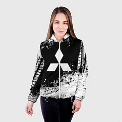 Куртка с капюшоном женская Mitsubishi: Black Spray, цвет: 3D-белый — фото 2