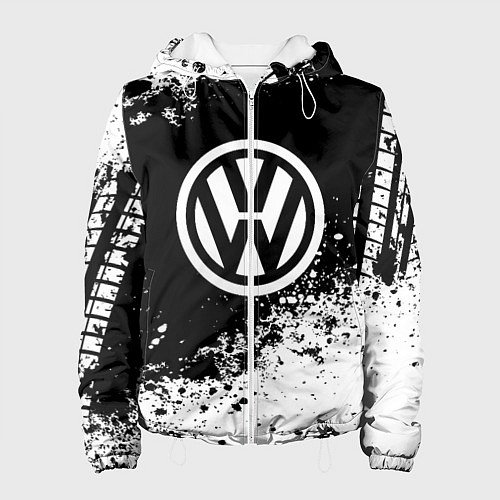 Женская куртка Volkswagen: Black Spray / 3D-Белый – фото 1
