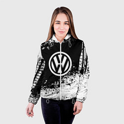Куртка с капюшоном женская Volkswagen: Black Spray, цвет: 3D-белый — фото 2