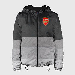 Куртка с капюшоном женская ФК Арсенал: Серый стиль, цвет: 3D-черный