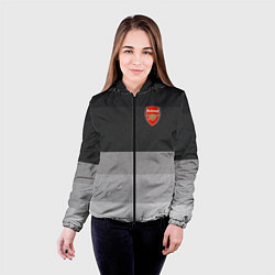 Куртка с капюшоном женская ФК Арсенал: Серый стиль, цвет: 3D-черный — фото 2