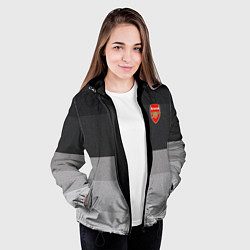 Куртка с капюшоном женская ФК Арсенал: Серый стиль, цвет: 3D-черный — фото 2