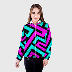 Куртка с капюшоном женская Maze: Violet & Turquoise, цвет: 3D-белый — фото 2