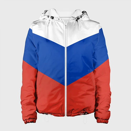 Женская куртка Российский триколор / 3D-Белый – фото 1