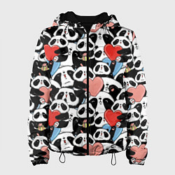 Куртка с капюшоном женская Funny Pandas, цвет: 3D-черный