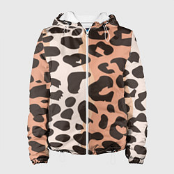 Куртка с капюшоном женская Шкура леопарда, цвет: 3D-белый