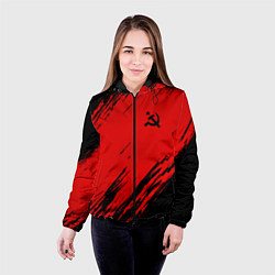Куртка с капюшоном женская USSR: Red Patriot, цвет: 3D-черный — фото 2