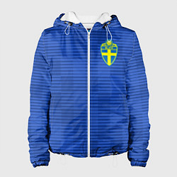 Куртка с капюшоном женская Сборная Швеции: Гостевая ЧМ-2018, цвет: 3D-белый