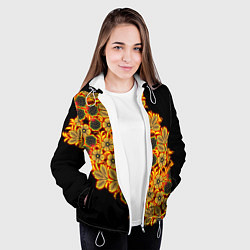 Куртка с капюшоном женская Славянская роспись, цвет: 3D-белый — фото 2