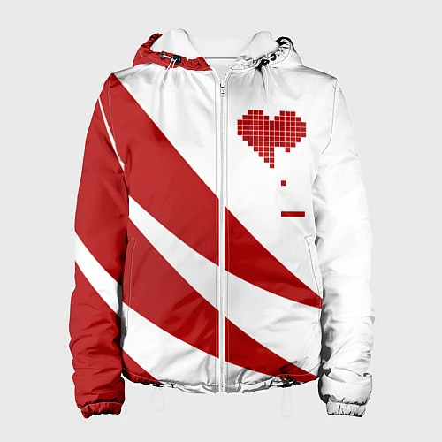 Женская куртка Игра в сердца / 3D-Белый – фото 1