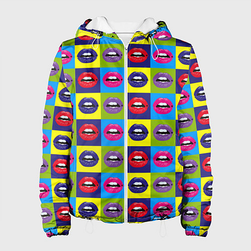 Женская куртка Pop Art Lips / 3D-Белый – фото 1