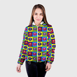 Куртка с капюшоном женская Pop Art Lips, цвет: 3D-белый — фото 2