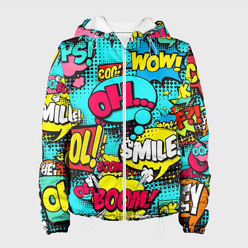 Женская куртка Кислотный поп-арт / 3D-Белый – фото 1