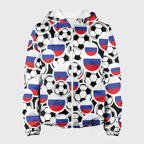 Женская куртка Россия: футбольный фанат / 3D-Белый – фото 1