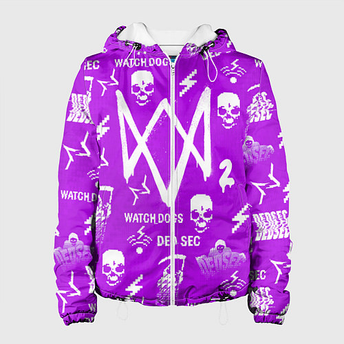 Женская куртка Watch Dogs 2: Violet Pattern / 3D-Белый – фото 1