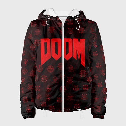 Женская куртка DOOM: Hellish signs / 3D-Белый – фото 1