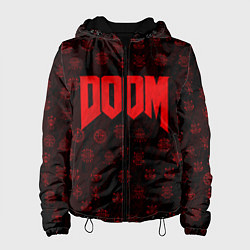 Куртка с капюшоном женская DOOM: Hellish signs, цвет: 3D-черный