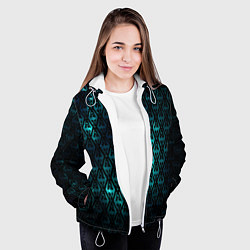 Куртка с капюшоном женская TES: Blue Pattern, цвет: 3D-белый — фото 2