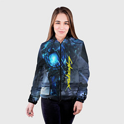Куртка с капюшоном женская Cyberpunk 2077, цвет: 3D-черный — фото 2
