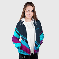 Куртка с капюшоном женская Cyberpunk 2077, цвет: 3D-белый — фото 2