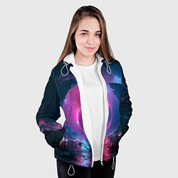 Куртка с капюшоном женская Любовь в космосе, цвет: 3D-белый — фото 2