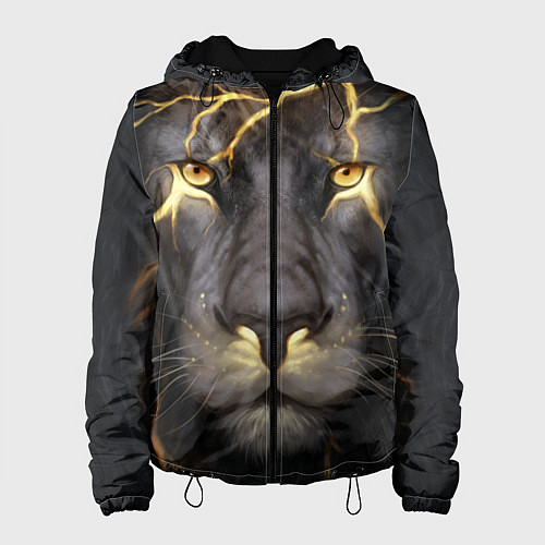 Женская куртка Лев с молнией / 3D-Черный – фото 1
