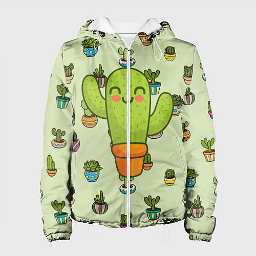 Женская куртка Веселый кактус / 3D-Белый – фото 1