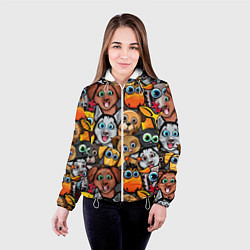 Куртка с капюшоном женская Веселые собаки, цвет: 3D-белый — фото 2