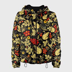 Женская куртка Хохлома золотые лебеди