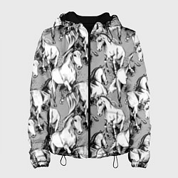 Женская куртка Белые лошади - паттерн
