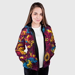 Куртка с капюшоном женская CS GO Абстракция, цвет: 3D-черный — фото 2
