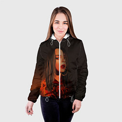 Куртка с капюшоном женская Billie Eilish: Red Head, цвет: 3D-белый — фото 2