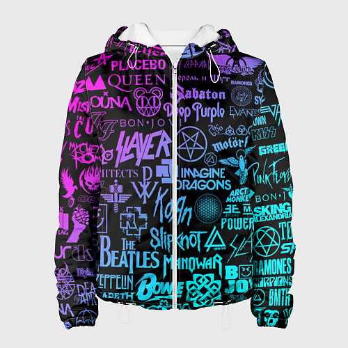 Женская куртка ЛОГОТИПЫ РОК ГРУПП / 3D-Белый – фото 1