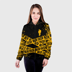 Куртка с капюшоном женская BILLIE EILISH: Yellow & Black Tape, цвет: 3D-черный — фото 2