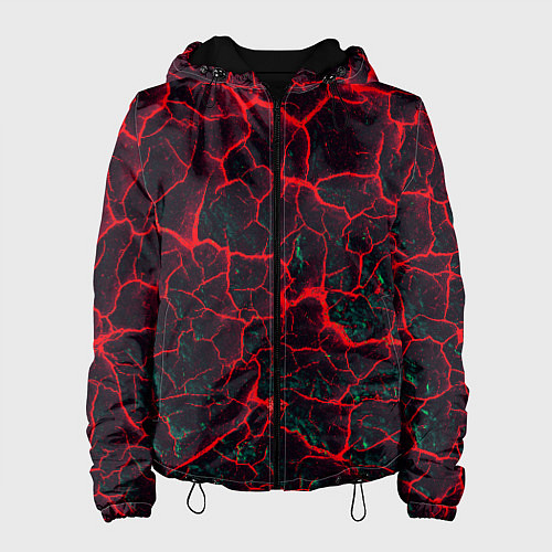 Женская куртка Молнии красные абстрактные / 3D-Черный – фото 1