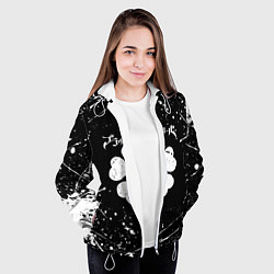 Куртка с капюшоном женская ЧЁРНЫЙ КЛЕВЕР, цвет: 3D-белый — фото 2