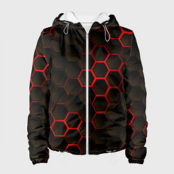 Женская куртка Соты объемные с красным свечением