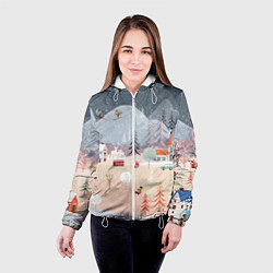 Куртка с капюшоном женская Новогодние каникулы, цвет: 3D-белый — фото 2