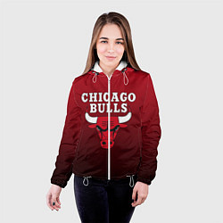Куртка с капюшоном женская CHICAGO BULLS, цвет: 3D-белый — фото 2