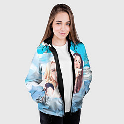 Куртка с капюшоном женская Акварельный Мем, цвет: 3D-черный — фото 2