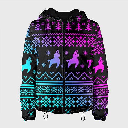 Женская куртка FORTNITE НОВОГОДНИЙ / 3D-Черный – фото 1